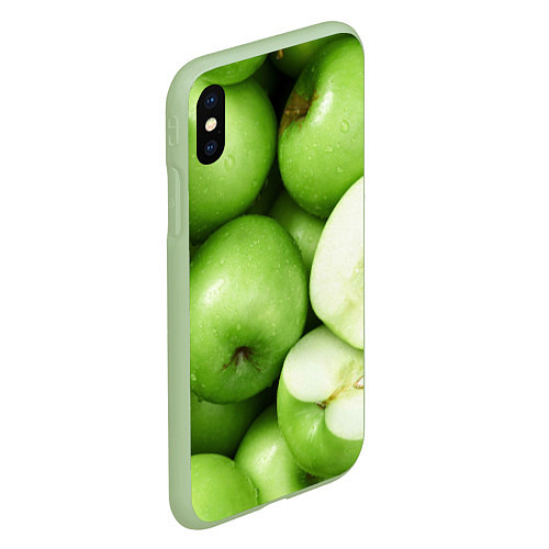 Чехол iPhone XS Max матовый Яблочная / 3D-Салатовый – фото 2