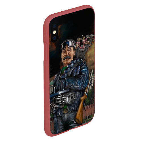 Чехол iPhone XS Max матовый Сталин военный / 3D-Красный – фото 2