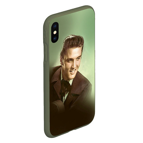 Чехол iPhone XS Max матовый Elvis Young / 3D-Темно-зеленый – фото 2