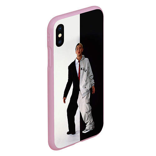 Чехол iPhone XS Max матовый Eminem: Black & White / 3D-Розовый – фото 2