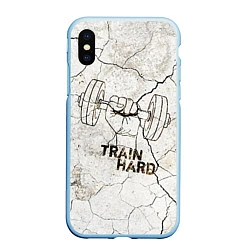 Чехол iPhone XS Max матовый Train hard