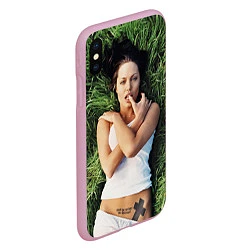 Чехол iPhone XS Max матовый Анджелина Джоли, цвет: 3D-розовый — фото 2