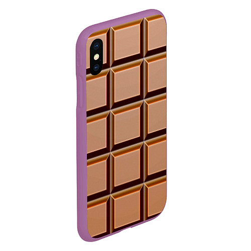 Чехол iPhone XS Max матовый Шоколад / 3D-Фиолетовый – фото 2