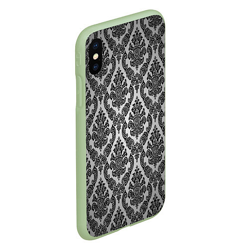 Чехол iPhone XS Max матовый Гламурный узор / 3D-Салатовый – фото 2