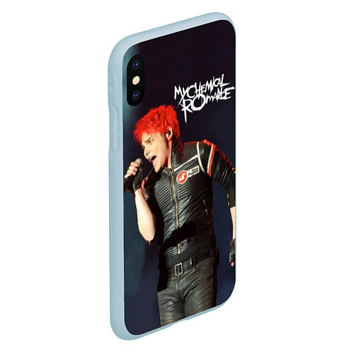 Чехол iPhone XS Max матовый Gerard Way / 3D-Голубой – фото 2