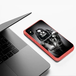 Чехол iPhone XS Max матовый Девушка с цепью, цвет: 3D-красный — фото 2