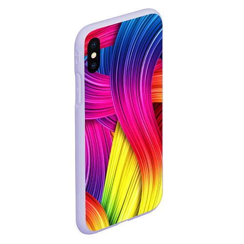 Чехол iPhone XS Max матовый Абстракция цвета / 3D-Светло-сиреневый – фото 2