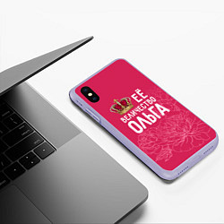 Чехол iPhone XS Max матовый Её величество Ольга, цвет: 3D-светло-сиреневый — фото 2