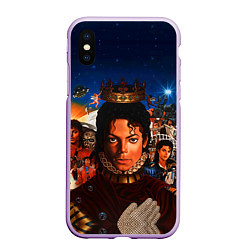 Чехол iPhone XS Max матовый Michael Jackson: Pop King, цвет: 3D-сиреневый