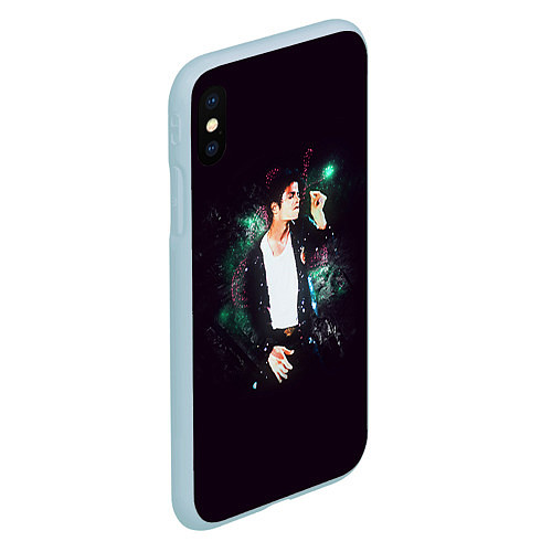 Чехол iPhone XS Max матовый Michael Jackson / 3D-Голубой – фото 2