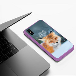Чехол iPhone XS Max матовый Лисичка фыр-фыр, цвет: 3D-фиолетовый — фото 2