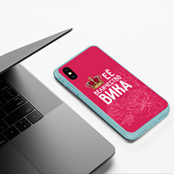 Чехол iPhone XS Max матовый Её величество Вика, цвет: 3D-мятный — фото 2