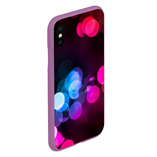 Чехол iPhone XS Max матовый Light Spots / 3D-Фиолетовый – фото 2