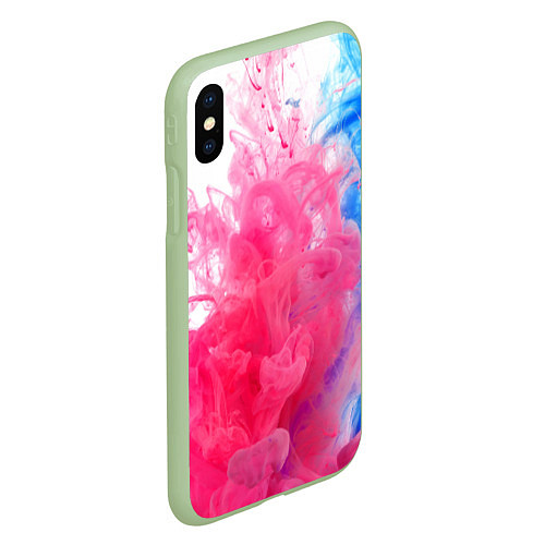 Чехол iPhone XS Max матовый Взрыв красок / 3D-Салатовый – фото 2