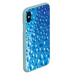 Чехол iPhone XS Max матовый Капли воды, цвет: 3D-мятный — фото 2