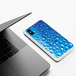 Чехол iPhone XS Max матовый Капли воды, цвет: 3D-белый — фото 2