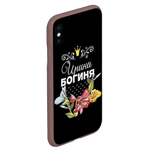 Чехол iPhone XS Max матовый Богиня Ирина / 3D-Коричневый – фото 2
