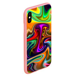 Чехол iPhone XS Max матовый Неоновые разводы, цвет: 3D-баблгам — фото 2