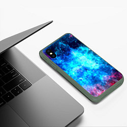 Чехол iPhone XS Max матовый Голубая вселенная, цвет: 3D-темно-зеленый — фото 2