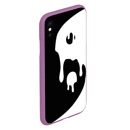 Чехол iPhone XS Max матовый Инь Янь / 3D-Фиолетовый – фото 2