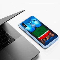 Чехол iPhone XS Max матовый Капитан Татарстан, цвет: 3D-голубой — фото 2