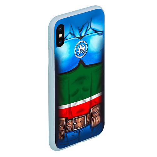 Чехол iPhone XS Max матовый Капитан Татарстан / 3D-Голубой – фото 2