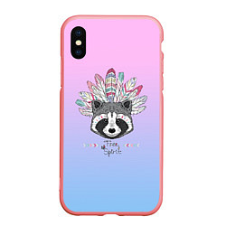 Чехол iPhone XS Max матовый Raccoon: Free Spirit