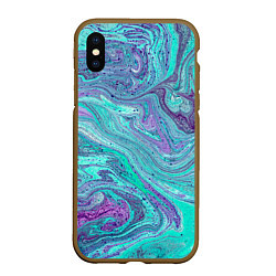 Чехол iPhone XS Max матовый Смесь красок, цвет: 3D-коричневый