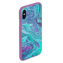 Чехол iPhone XS Max матовый Смесь красок, цвет: 3D-фиолетовый — фото 2