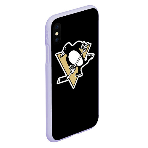 Чехол iPhone XS Max матовый Pittsburgh Penguins: Crosby / 3D-Светло-сиреневый – фото 2