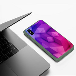 Чехол iPhone XS Max матовый Абстракция, цвет: 3D-темно-зеленый — фото 2