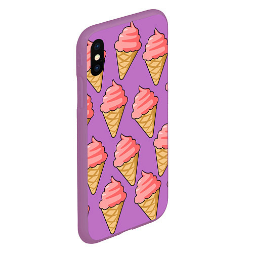 Чехол iPhone XS Max матовый Мороженки / 3D-Фиолетовый – фото 2