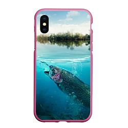 Чехол iPhone XS Max матовый Рыбалка на спиннинг
