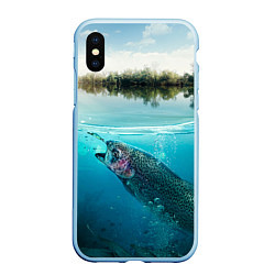 Чехол iPhone XS Max матовый Рыбалка на спиннинг