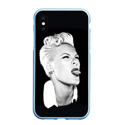 Чехол iPhone XS Max матовый Пинк, цвет: 3D-голубой
