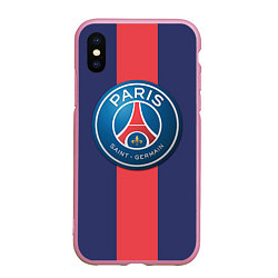 Чехол iPhone XS Max матовый Paris Saint-German, цвет: 3D-розовый