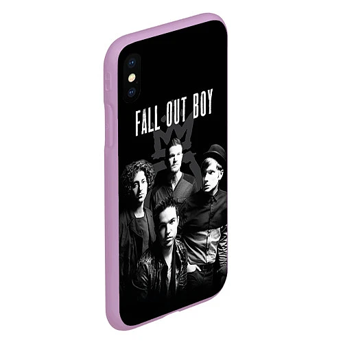 Чехол iPhone XS Max матовый Fall out boy band / 3D-Сиреневый – фото 2