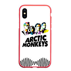 Чехол iPhone XS Max матовый Arctic Monkeys: Music Wave, цвет: 3D-красный