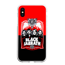 Чехол iPhone XS Max матовый Black Sabbath: Red Sun, цвет: 3D-белый