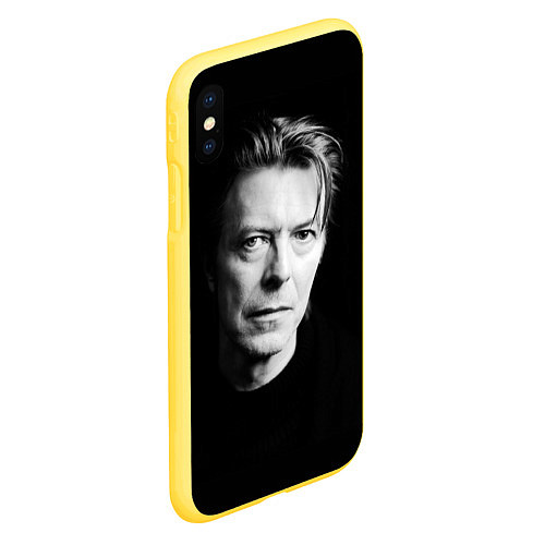 Чехол iPhone XS Max матовый David Bowie: Black Face / 3D-Желтый – фото 2