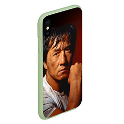 Чехол iPhone XS Max матовый Джеки Чан, цвет: 3D-салатовый — фото 2