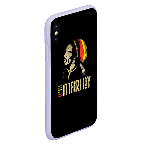 Чехол iPhone XS Max матовый Bob Marley / 3D-Светло-сиреневый – фото 2