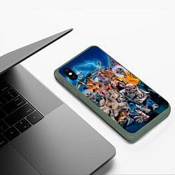 Чехол iPhone XS Max матовый Iron Maiden: Skeletons, цвет: 3D-темно-зеленый — фото 2