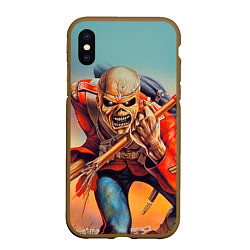 Чехол iPhone XS Max матовый Iron Maiden: Crash arrow, цвет: 3D-коричневый