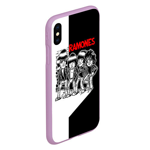Чехол iPhone XS Max матовый Ramones Boys / 3D-Сиреневый – фото 2