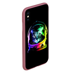 Чехол iPhone XS Max матовый Кот космонавт, цвет: 3D-малиновый — фото 2