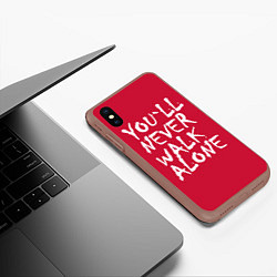 Чехол iPhone XS Max матовый You'll never walk alone, цвет: 3D-коричневый — фото 2