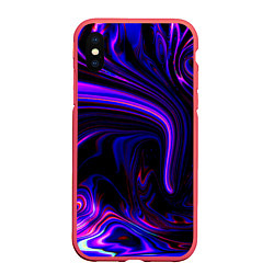 Чехол iPhone XS Max матовый Цветные разводы