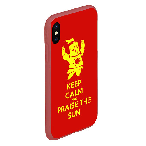 Чехол iPhone XS Max матовый Keep Calm & Praise The Sun / 3D-Красный – фото 2