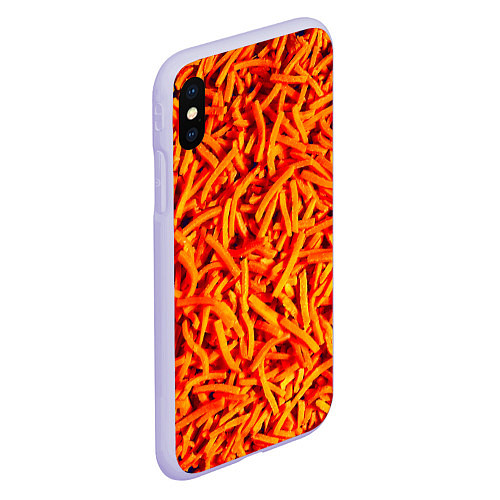Чехол iPhone XS Max матовый Морковь / 3D-Светло-сиреневый – фото 2